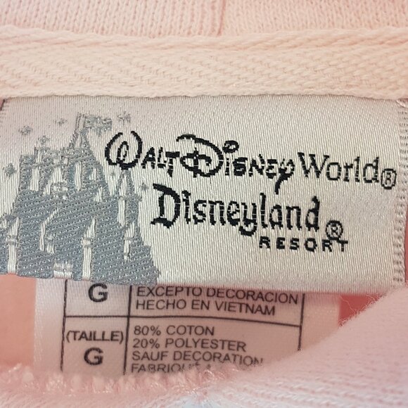 DISNEY Hoodie Large US L Mickey Mouse Pink Bunnyhug Pullover Disneyland Resorts - Picture 3 of 13